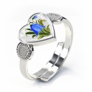 Regulerbar ring i sølv med vakkert, klassisk blåklokkemotiv. thumbnail