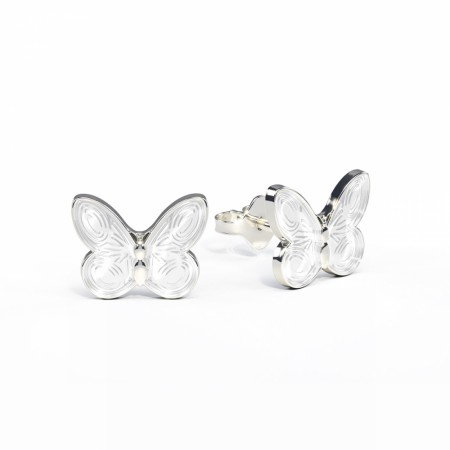 Ørestikk i sølv - Hvite sommerfugler