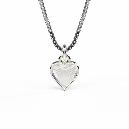 Halssmykke i sølv - Hvitt hjerte