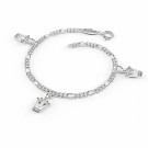 Charms-armbånd i sølv - Hvite prinsessekroner thumbnail