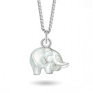 Halskjede i sølv - Hvit elefant thumbnail