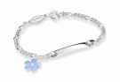 ID-armbånd i sølv - Lyseblå blomst thumbnail