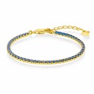 Armbånd i forgylt sølv med blå cubic zirconia thumbnail