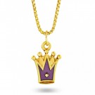 Prinsesskrone i gull m/ lilla emalje thumbnail