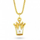 Prinsesskrone i gull m/ hvit emalje thumbnail