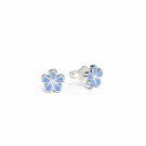 Ørestikk i sølv - Små lyseblå blomster thumbnail