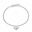 Rhodinert sølvarmbånd med 3 hjerter thumbnail