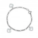 Charms-armbånd i sølv - Åpne hvite hjerter thumbnail