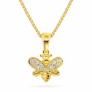 Bie i forgylt sølv med cubic zirconia thumbnail