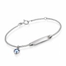 ID-armbånd i sølv - Lyseblått hjerte thumbnail