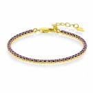 Armbånd i forgylt sølv med lilla cubic zirconia thumbnail