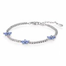 Armbånd i rhodinert sølv med blanke og lyseblå cubic zirconia thumbnail