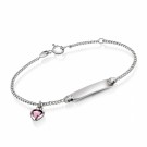 ID-armbånd i sølv - Lilla hjerte thumbnail