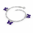 Charms-armbånd i sølv - Lilla sommerfugler thumbnail