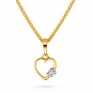 Gullhjerte med diamant thumbnail