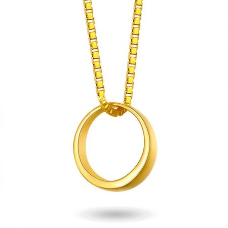 Halskjede i gull - Diamant ring