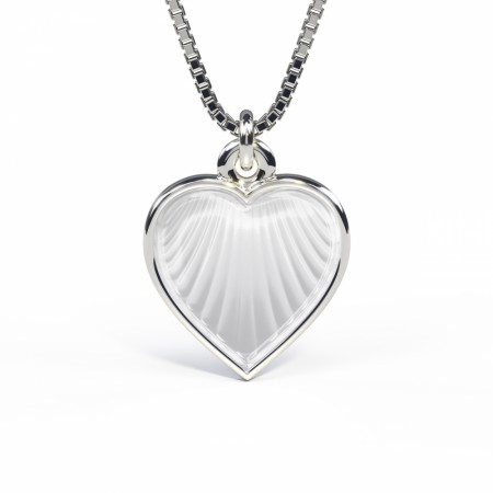 Halssmykke sølv - Hvitt hjerte