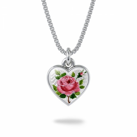 Halskjede i sølv - Rose