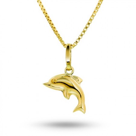 Halskjede i gull - Delfin