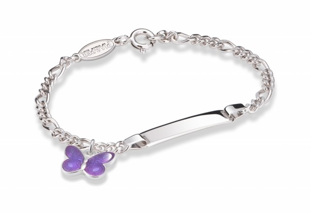 Vårt ID-armbånd med sommerfugl finnes i fem forskjellige farger.